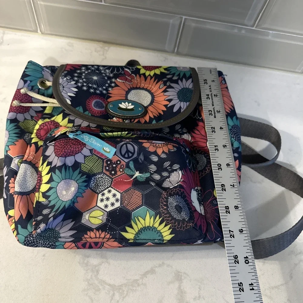 LILY BLOOM SUNFLOWER PEACE MINI BACKPACK BAG KARMA BLOOM ECO‎ FRIENDLY